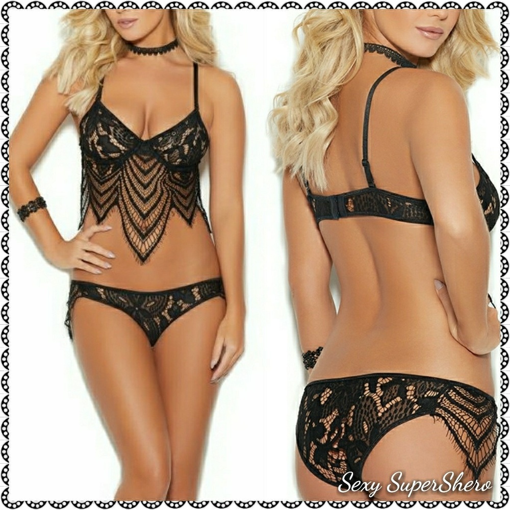 ⚡FLASH SALE!!⚡🆕 Dusty Rose Lace Lingerie Set Bralette & Panty - Picture 6 of 8